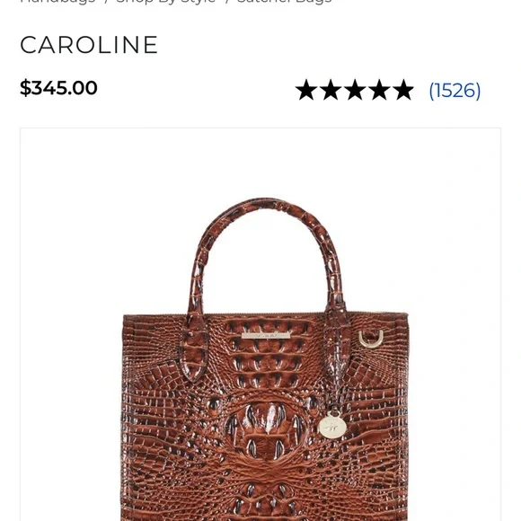 Brahmin Pecan Croc-Embossed Satchel - Picture 7 of 12